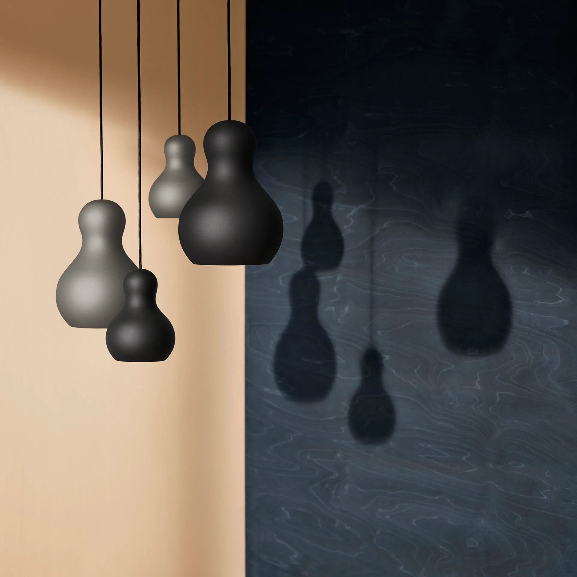 Calabash P2 Pendelleuchte matt, Grey meteor Fritz Hansen