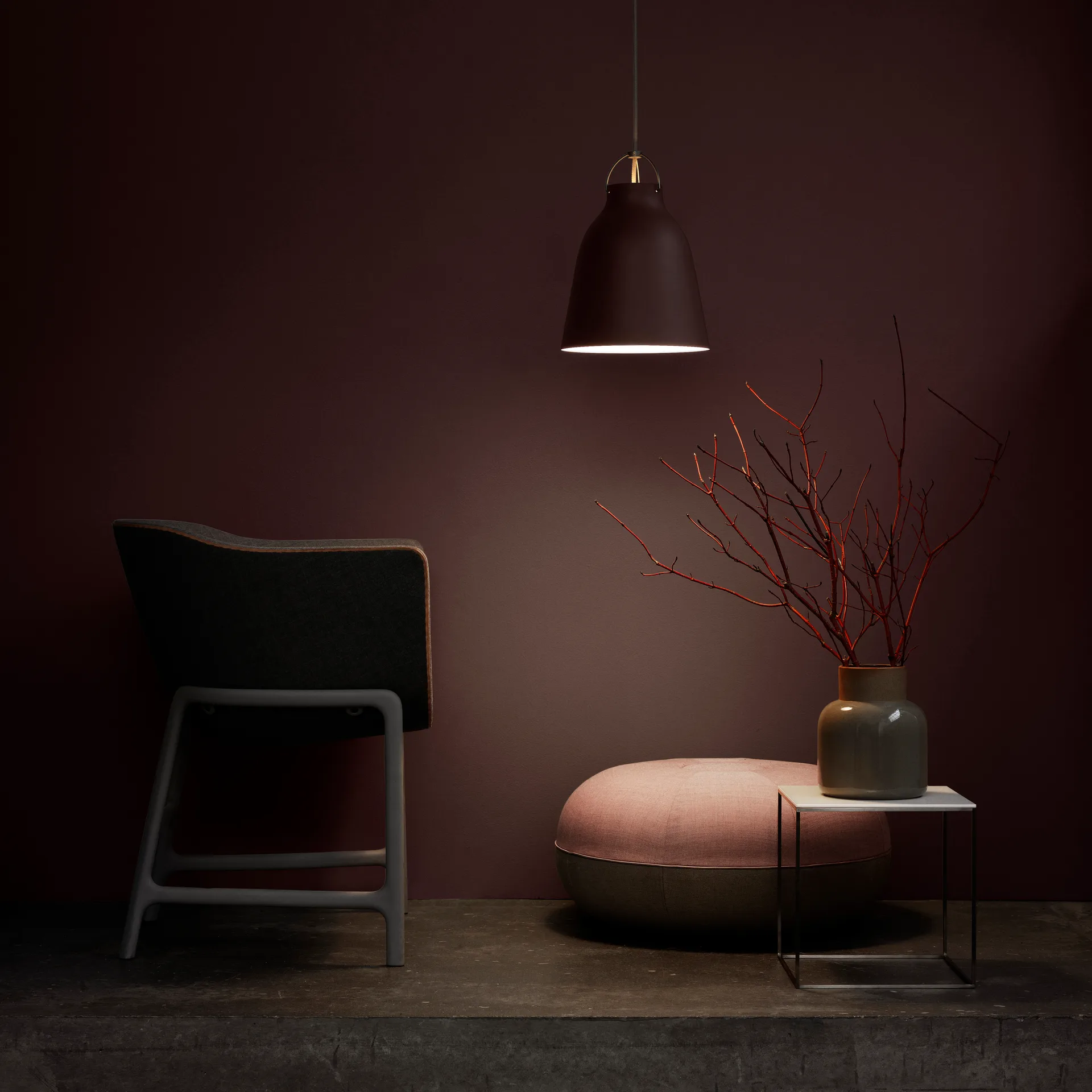 Caravaggio P2 Pendelleuchte matt, Dark sienna Fritz Hansen