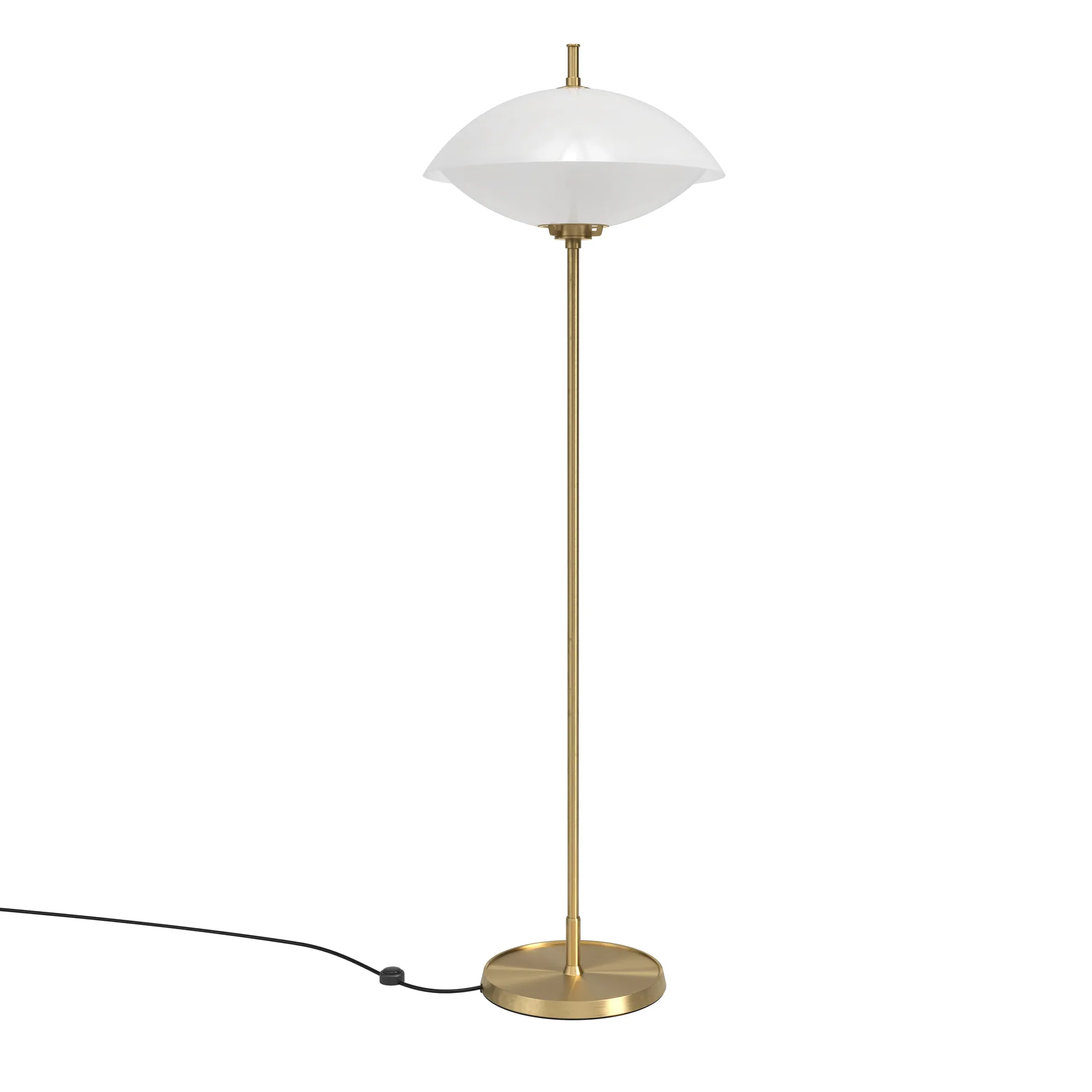 Clam Stehleuchte 128 cm, Opal-brass Fritz Hansen