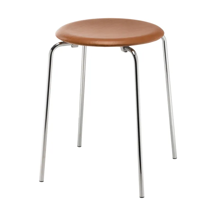 Dot Hocker Leder - Essential walnut-chrome - Fritz Hansen