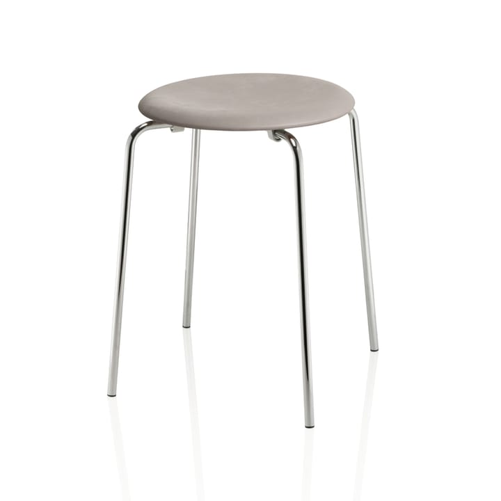 Dot Hocker Leder, Lava grey-chrome Fritz Hansen