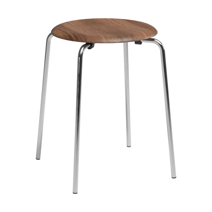 Dot Hocker - Walnuss-Chrom, Ø32,8x45,5 cm - Fritz Hansen