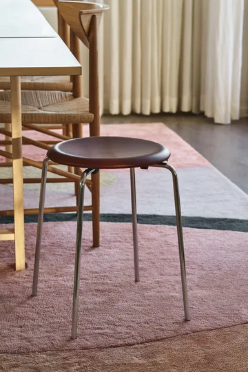 Dot runder Hocker Leder - Chestnut, Ø34x44 cm - Fritz Hansen