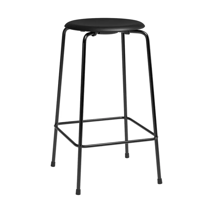 High Dot counter Stuhl 4 Beine - Essential black Leder-Schwarz Stahl - Fritz Hansen