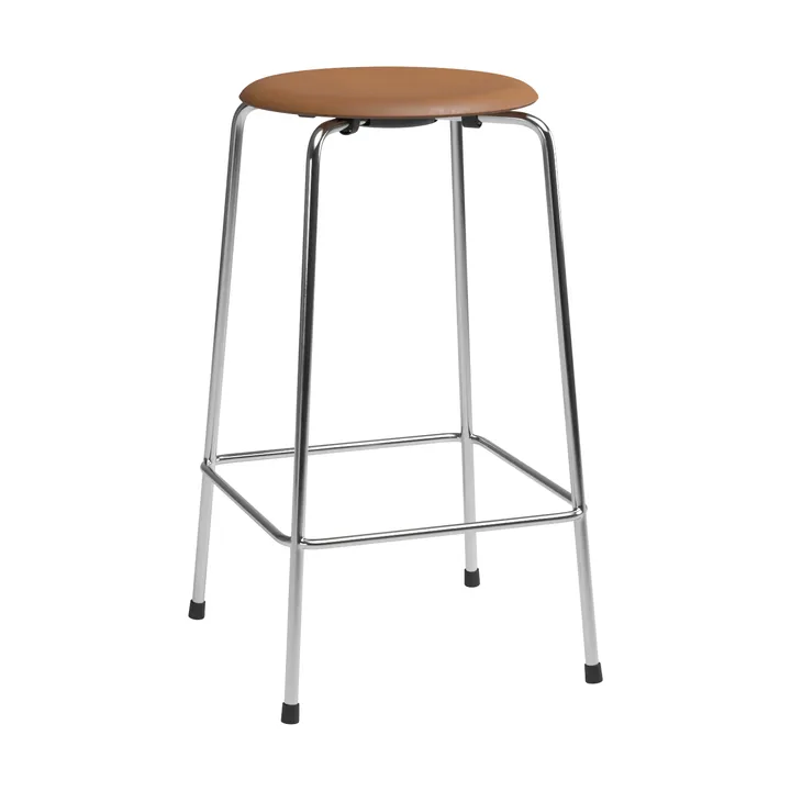 High Dot counter Stuhl 4 Beine - Essential Walnut Leder-Chrom - Fritz Hansen