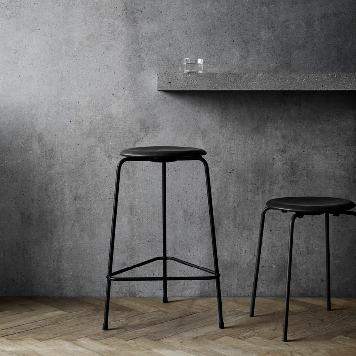 High Dot Hocker Leder - Cowboy black - Fritz Hansen