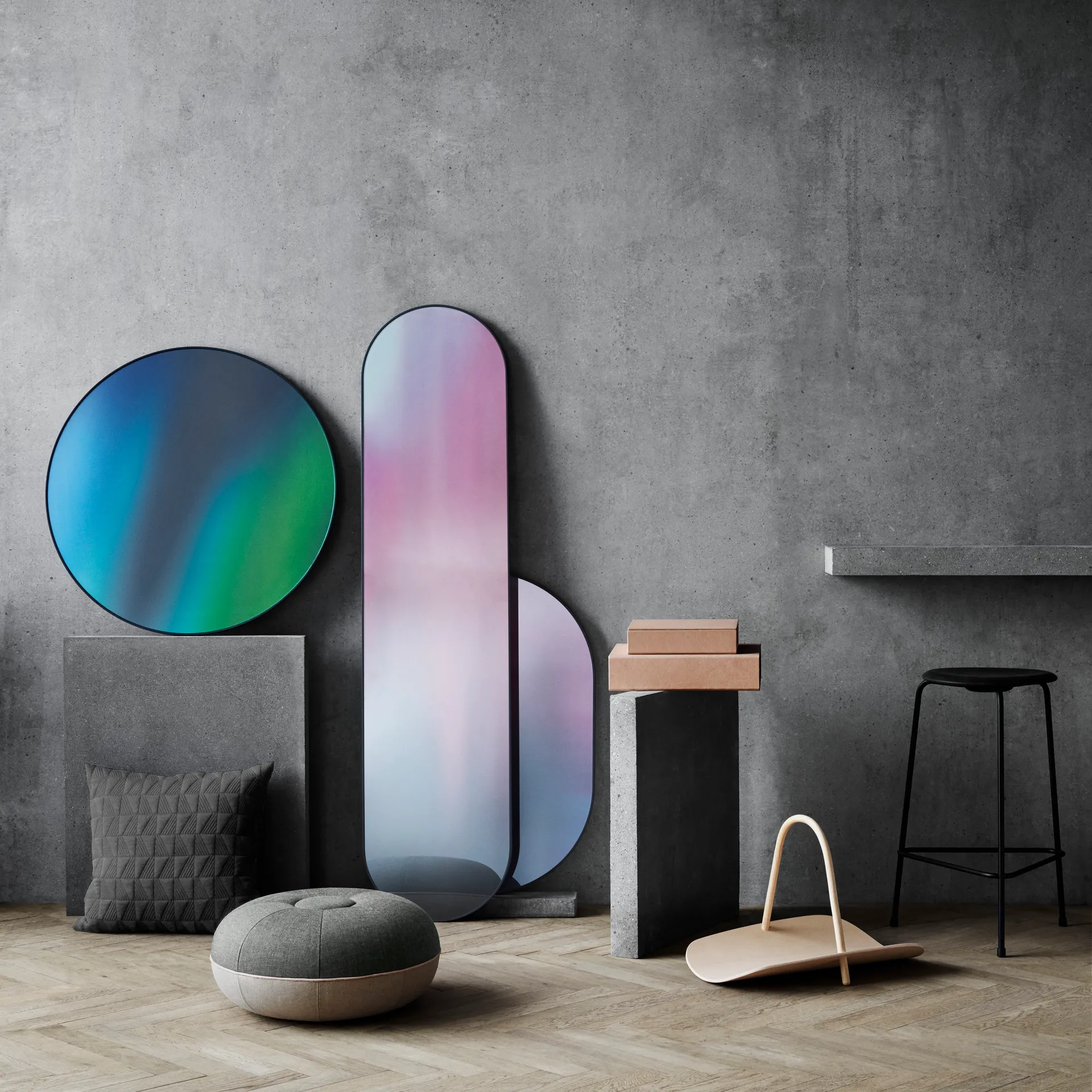 High Dot Hocker Leder, Cowboy black Fritz Hansen