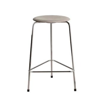 High Dot Hocker Leder - Lava grey-chrome - Fritz Hansen