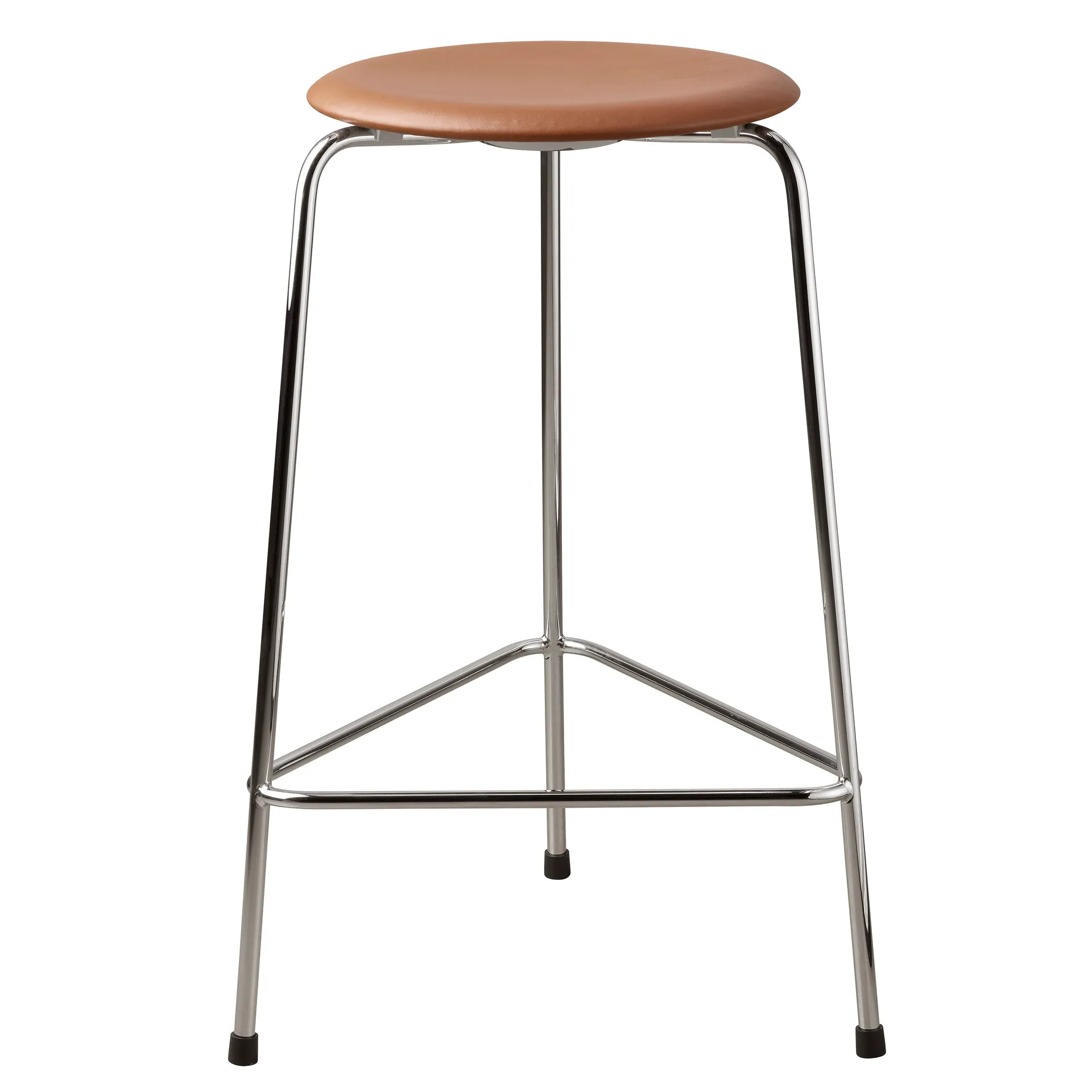 High Dot Hocker Leder, Walnut Fritz Hansen