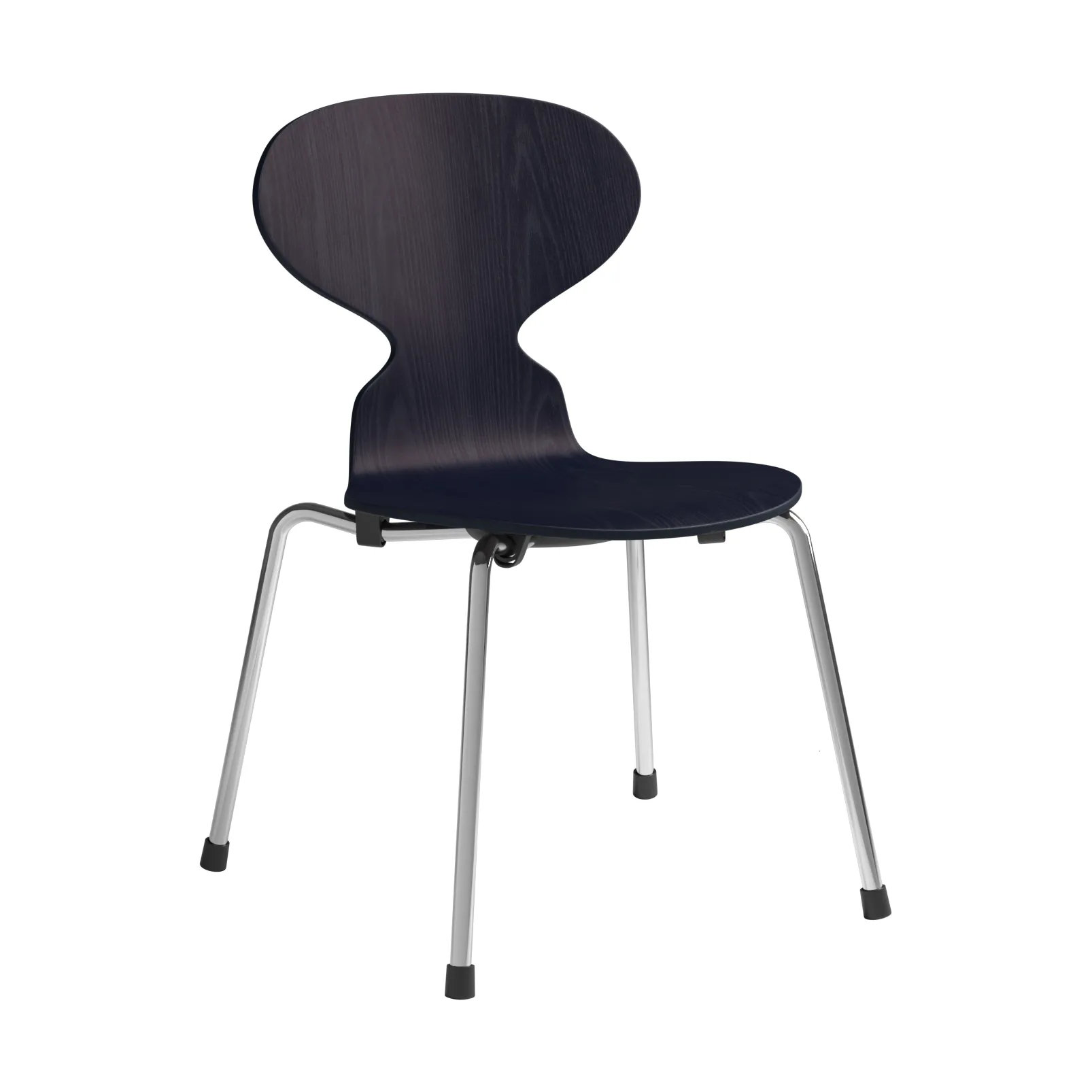 Myran Kinderstuhl, Midnight blue Esche lackiert-Chrom Fritz Hansen