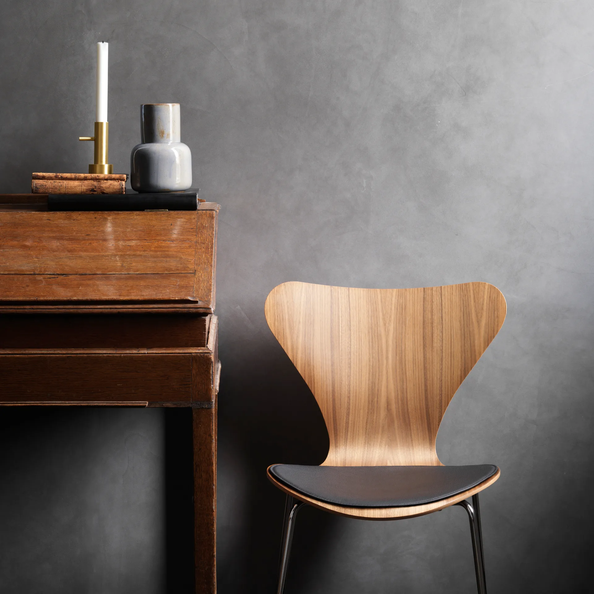 Series 7 Sitzkissen Leder, Black Fritz Hansen