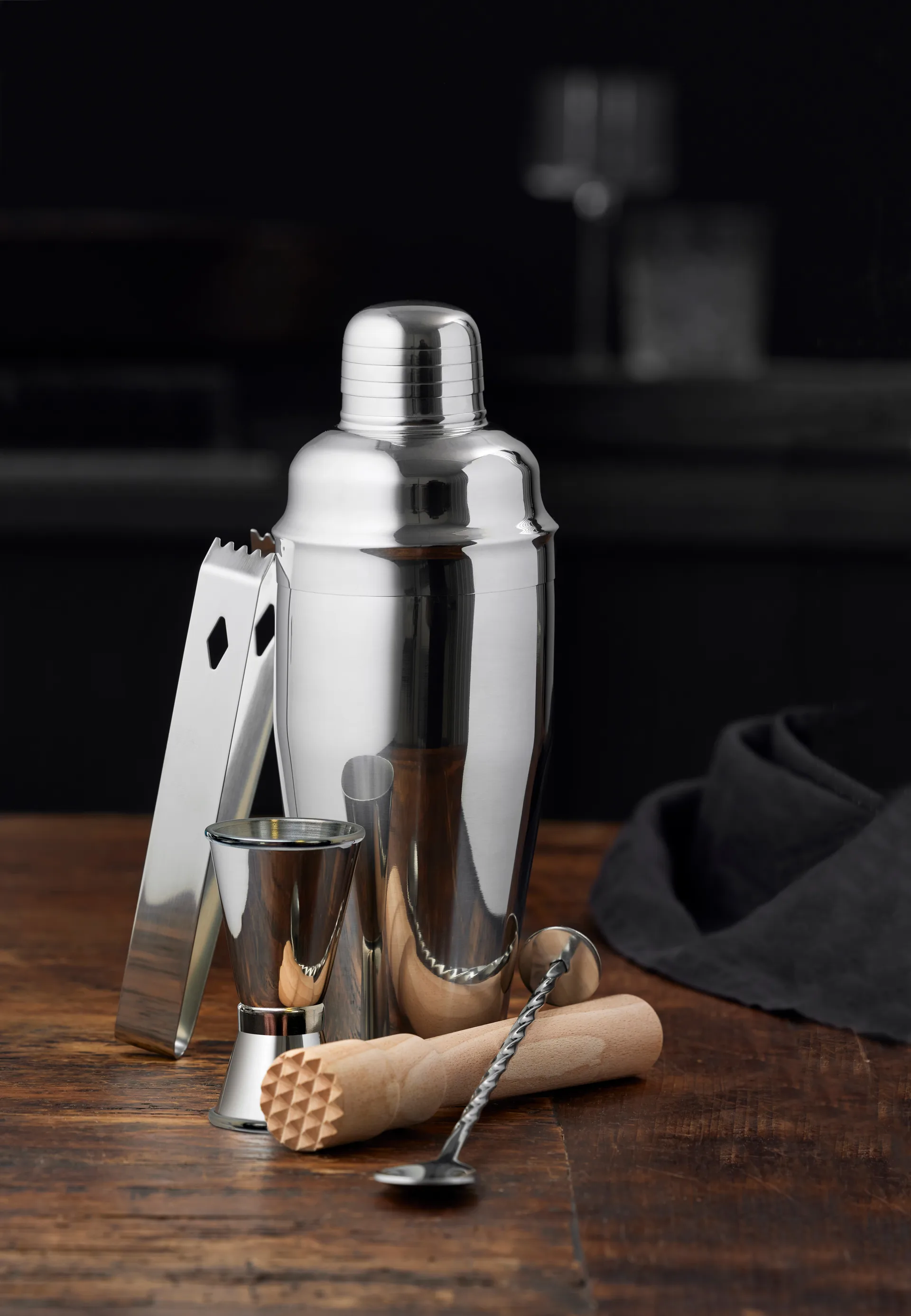 Funktion Bar-Set 5-teilig, Edelstahl-Buche Funktion