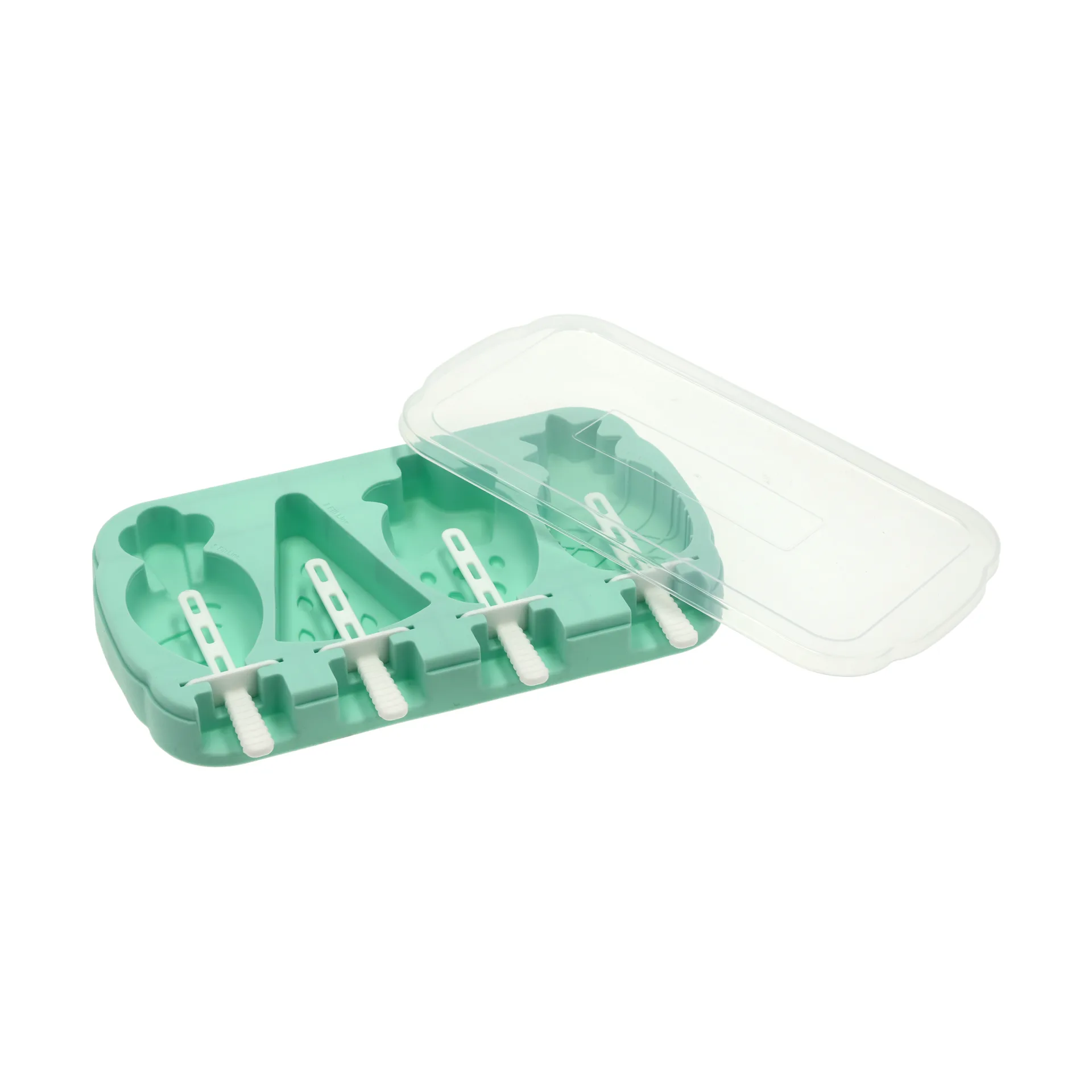 Funktion Eis-am-Stiel-Form, Blau-Türkis, Silikon, 4 Stk. Funktion