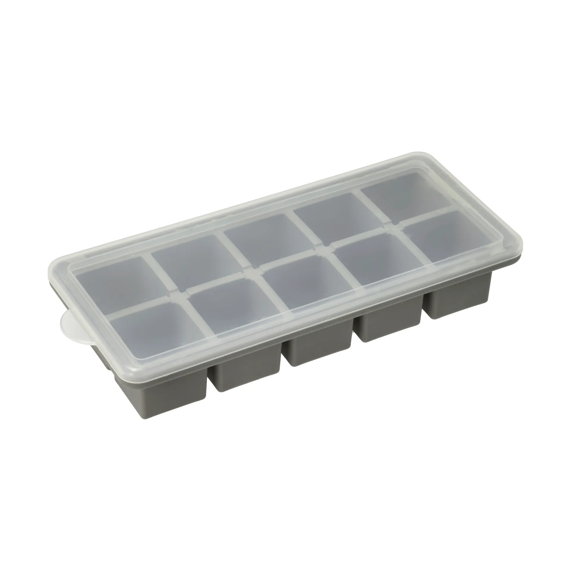 Funktion Eiswürfelbehälter mit Deckel, Grau, Silikon, 21,9x9,9 cm Funktion