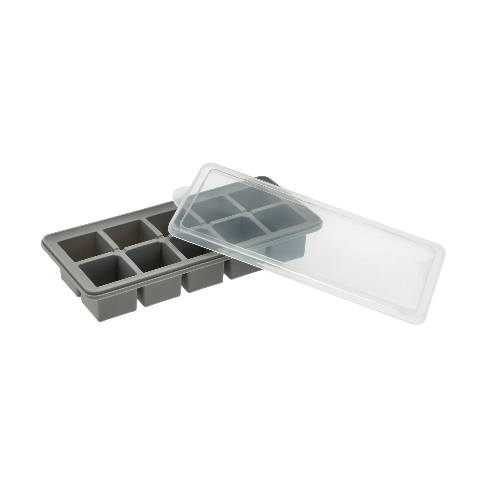 Funktion Eiswürfelbehälter mit Deckel, Grau, Silikon, 21,9x9,9 cm Funktion