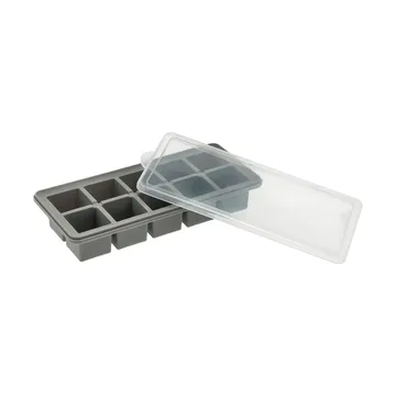 Funktion Eiswürfelbehälter mit Deckel - Grau, Silikon, 21,9x9,9 cm - Funktion