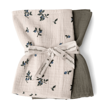 Blueberry Muslin Decke klein 2 Teile - 60x60 cm - Garbo&Friends