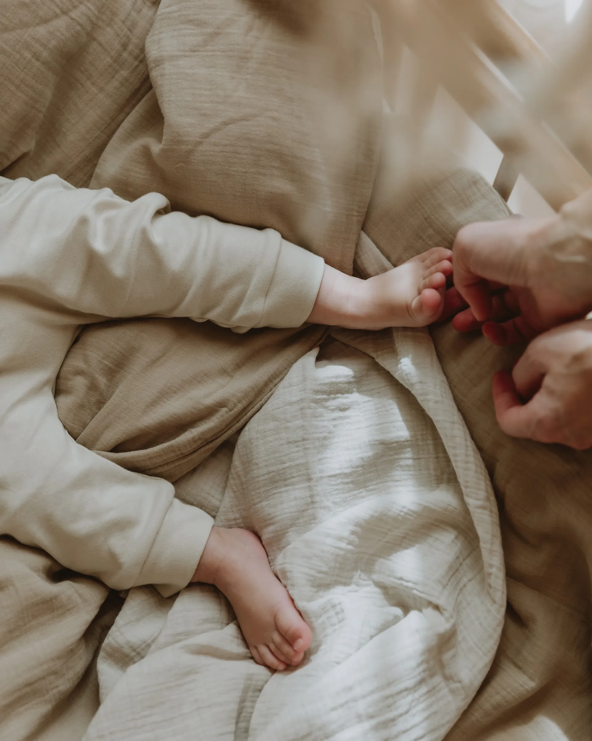 Eggshell Muslin Swaddle Decke, 110x110 cm Garbo&Friends