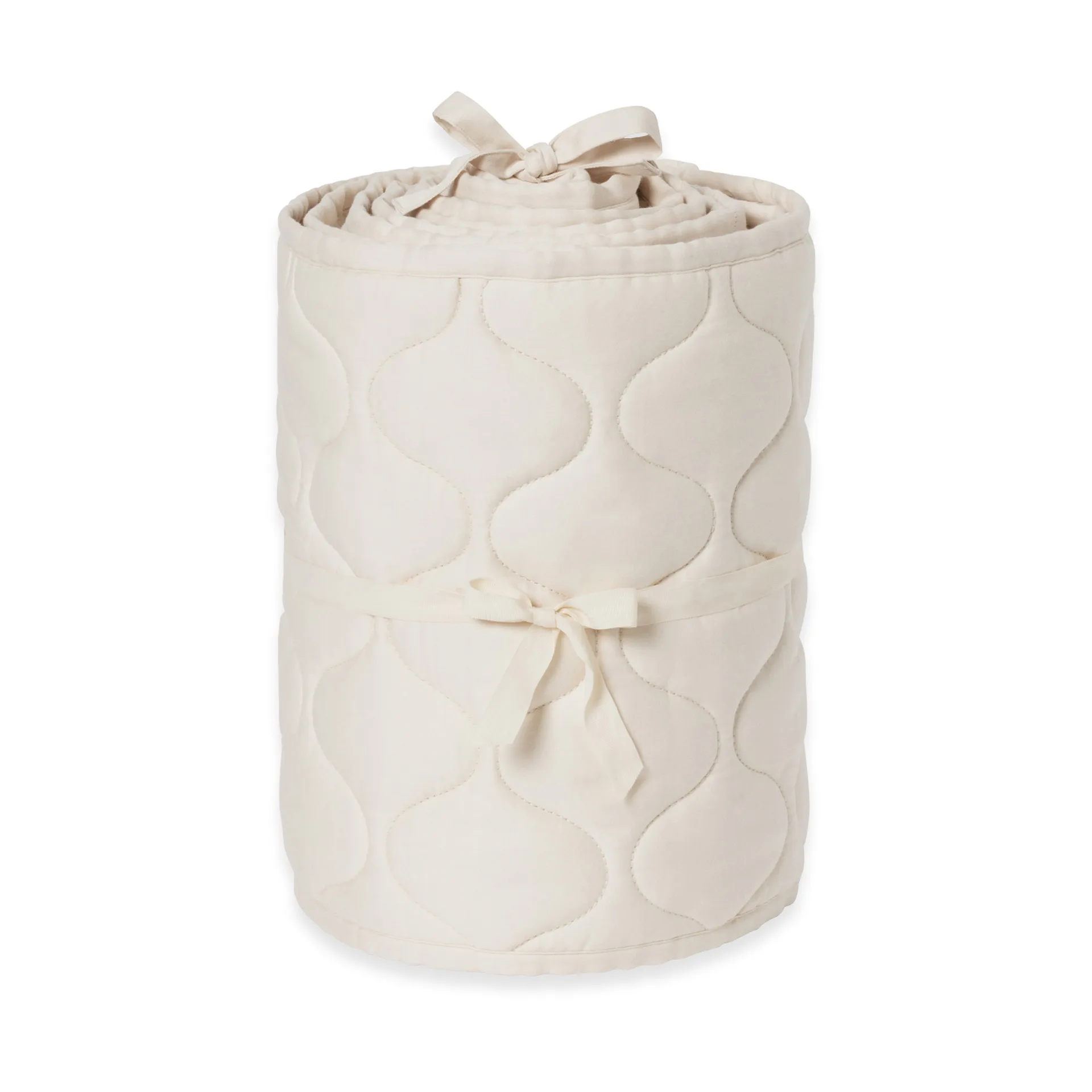 Eggshell Satin gesteppter Krippenrand, 30x360 cm Garbo&Friends