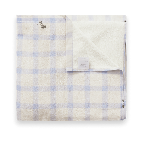 Garbo&Friends Gingham Sorrel Blue Terry Badetuch 100x150 cm