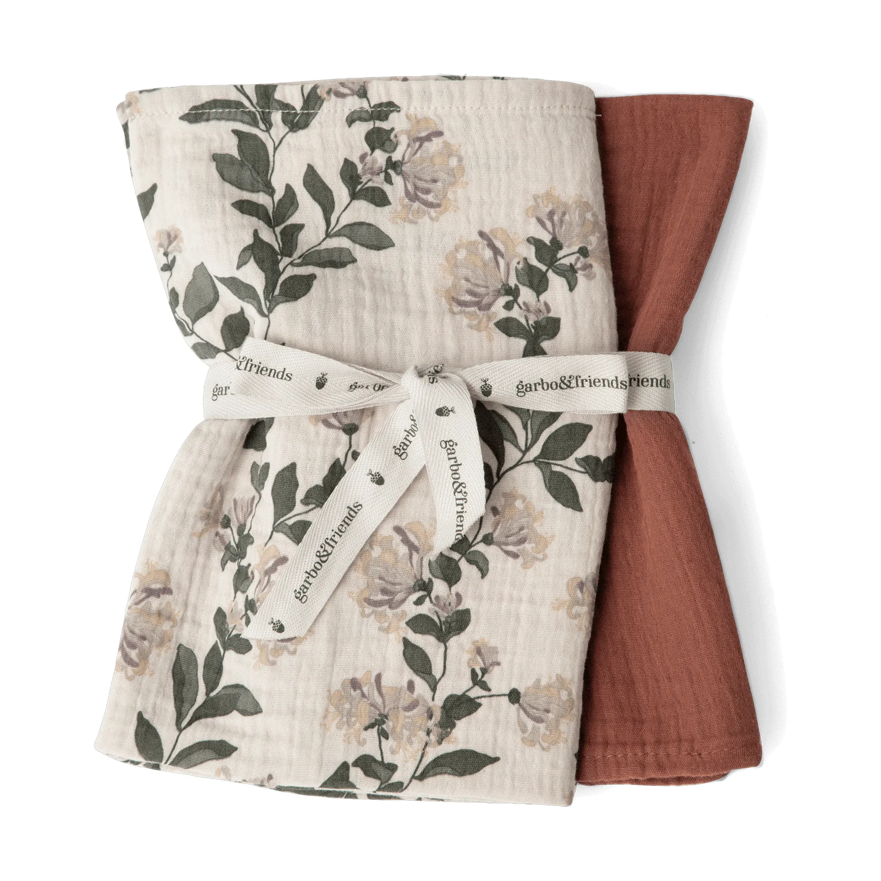 Honeysuckle Muslin Decke klein 2 Teile, 60x60 cm Garbo&Friends