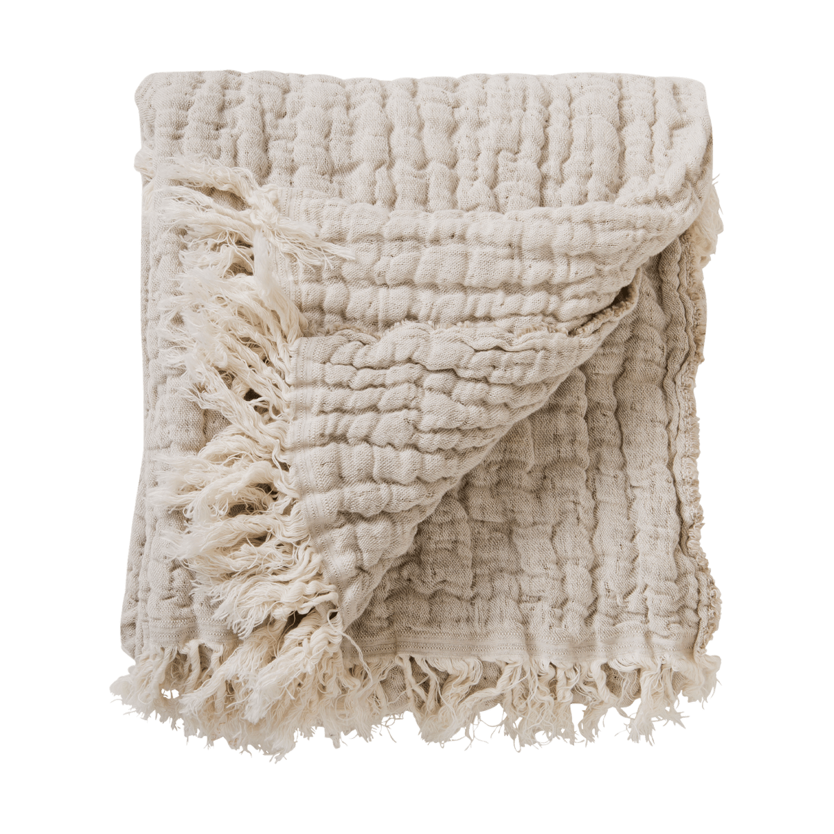 Garbo&Friends Mellow Decke 110x110 cm Lin | Skandinavisches Design | Baumwolldecken | Beige