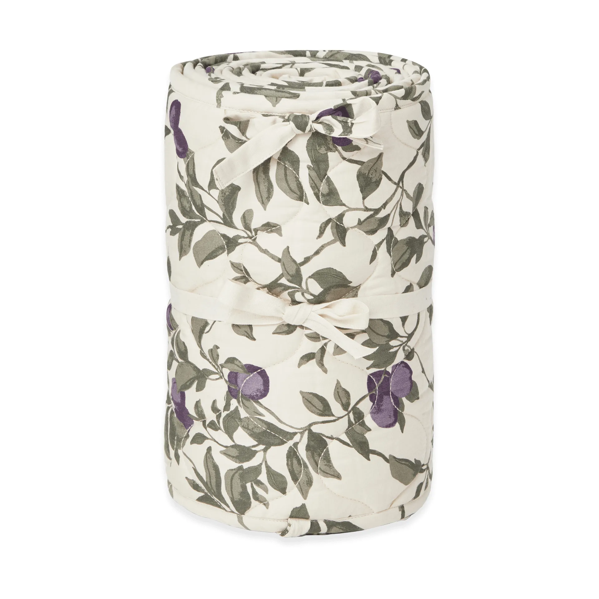 Pflaumenfarbener Satin-gepolsterter Gitterbettschutz, 30x360 cm Garbo&Friends