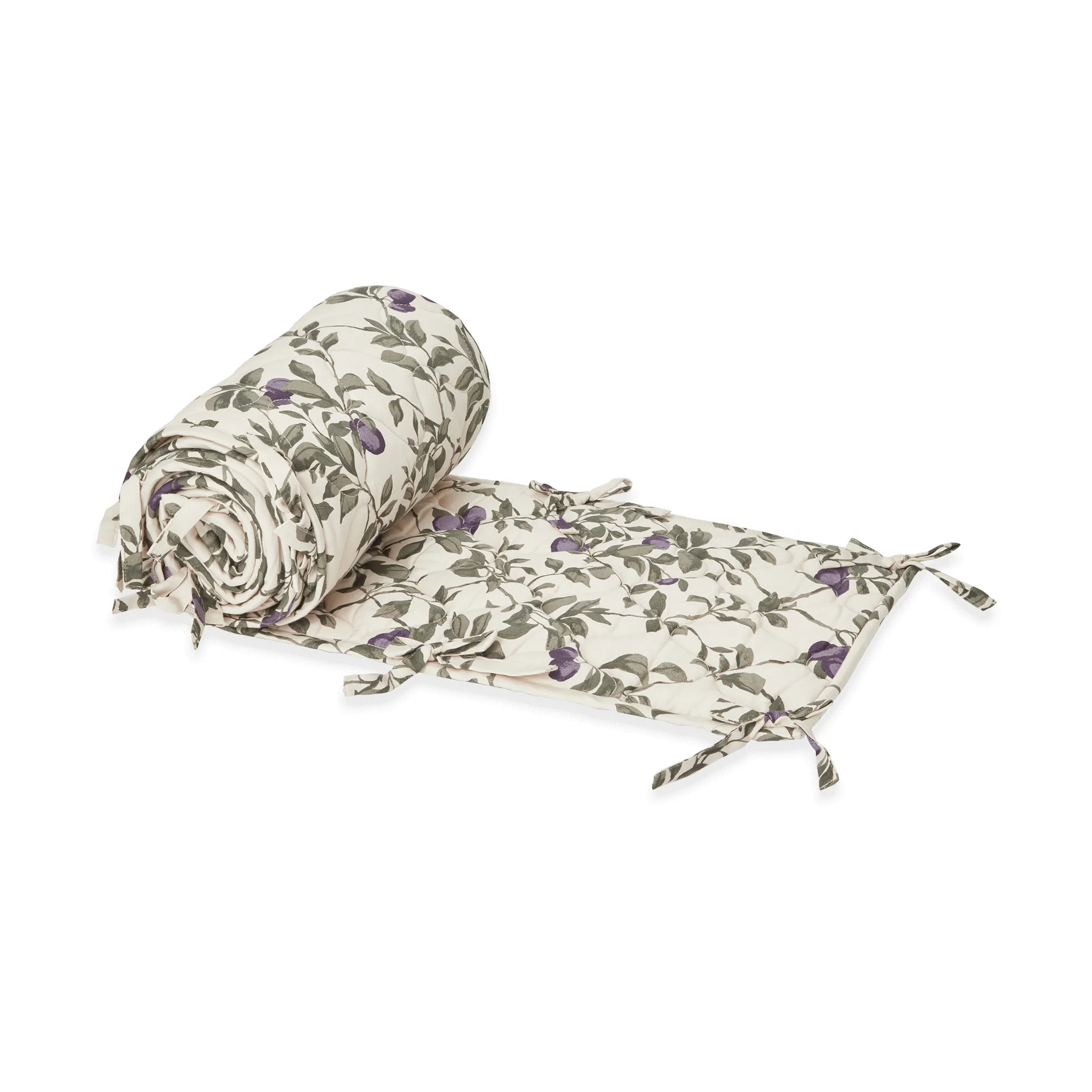 Pflaumenfarbener Satin-gepolsterter Gitterbettschutz, 30x360 cm Garbo&Friends