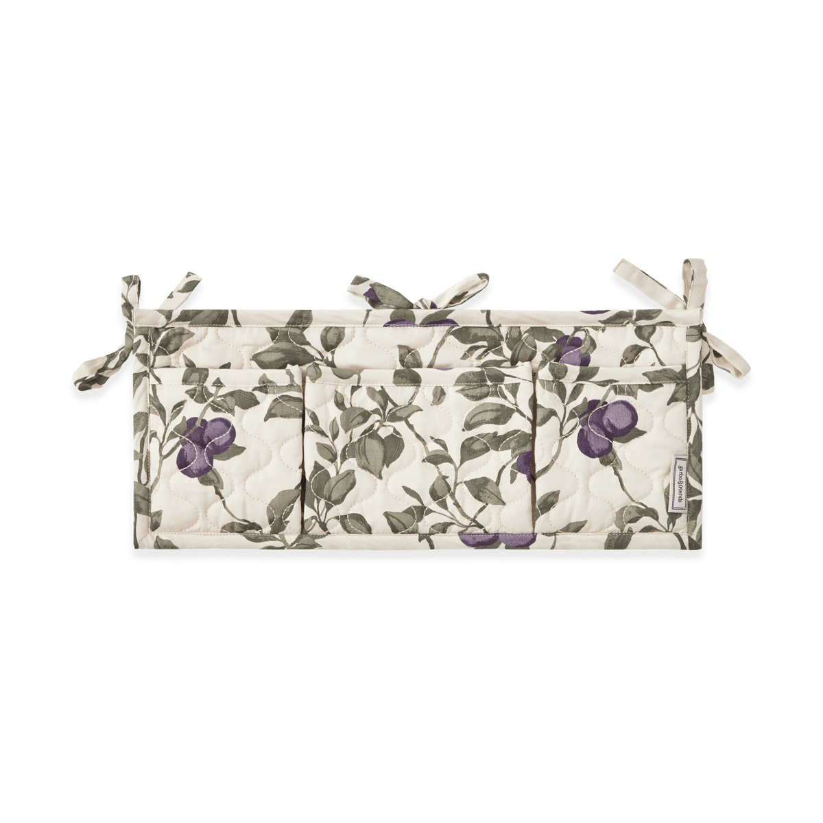 Garbo&Friends Plum Satin gesteppte Betttasche 43x18cm