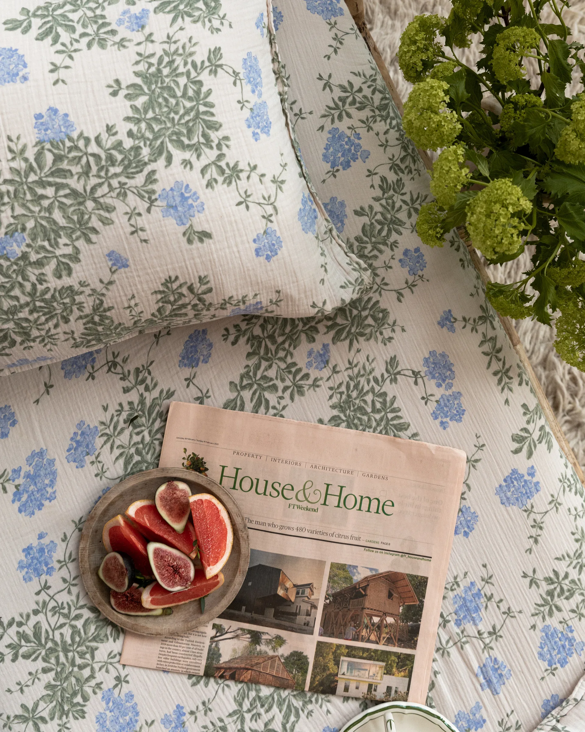 Plumbago Muslin Spannbettlaken, 60x120x20 cm Garbo&Friends