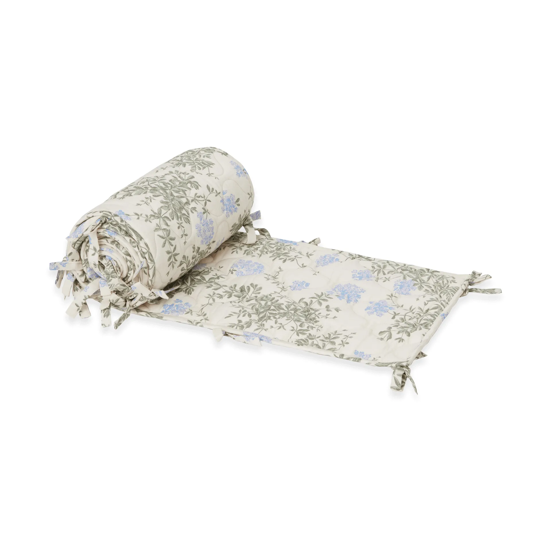 Plumbago Satin gesteppter Bettgitter-Schutz, 30x360 cm Garbo&Friends