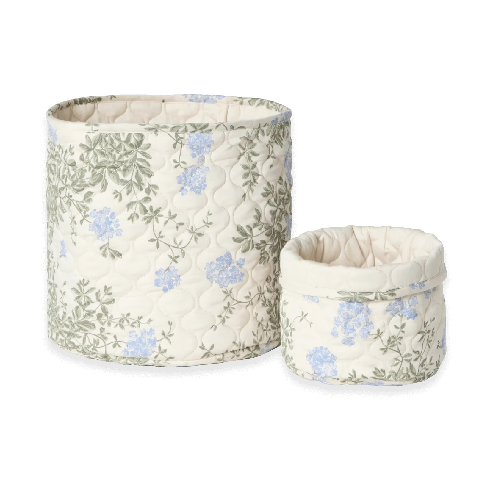 Plumbago Satin gesteppter Korb 2-teilig, 20xØ20 cm + 30xØ30 cm Garbo&Friends