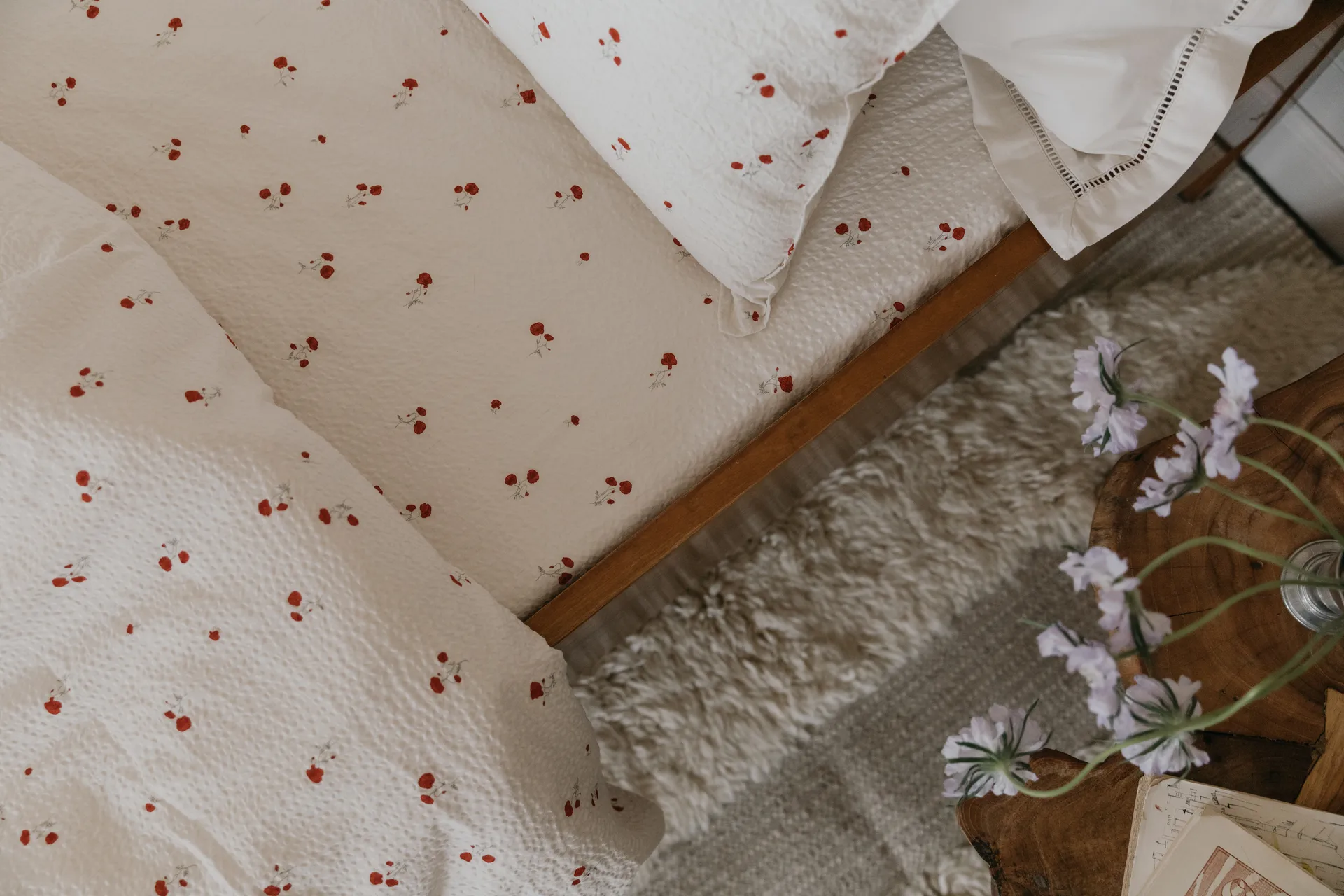 Poppy Seersucker Spannbettlaken, 180x200x30 cm Garbo&Friends