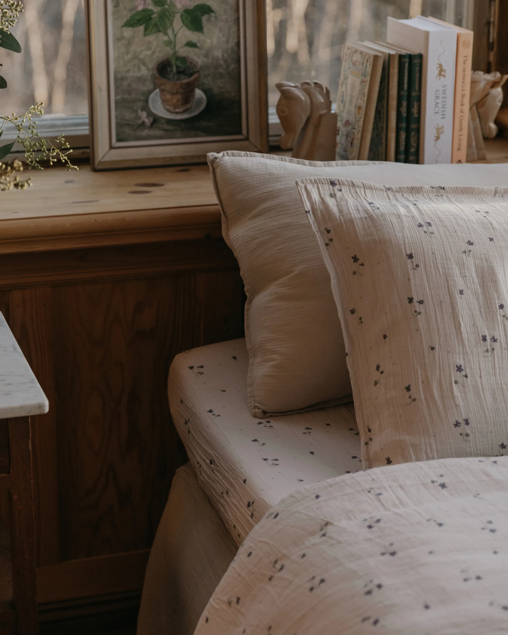 Viola Muslin Spannbettlaken, 160x200x30 cm Garbo&Friends