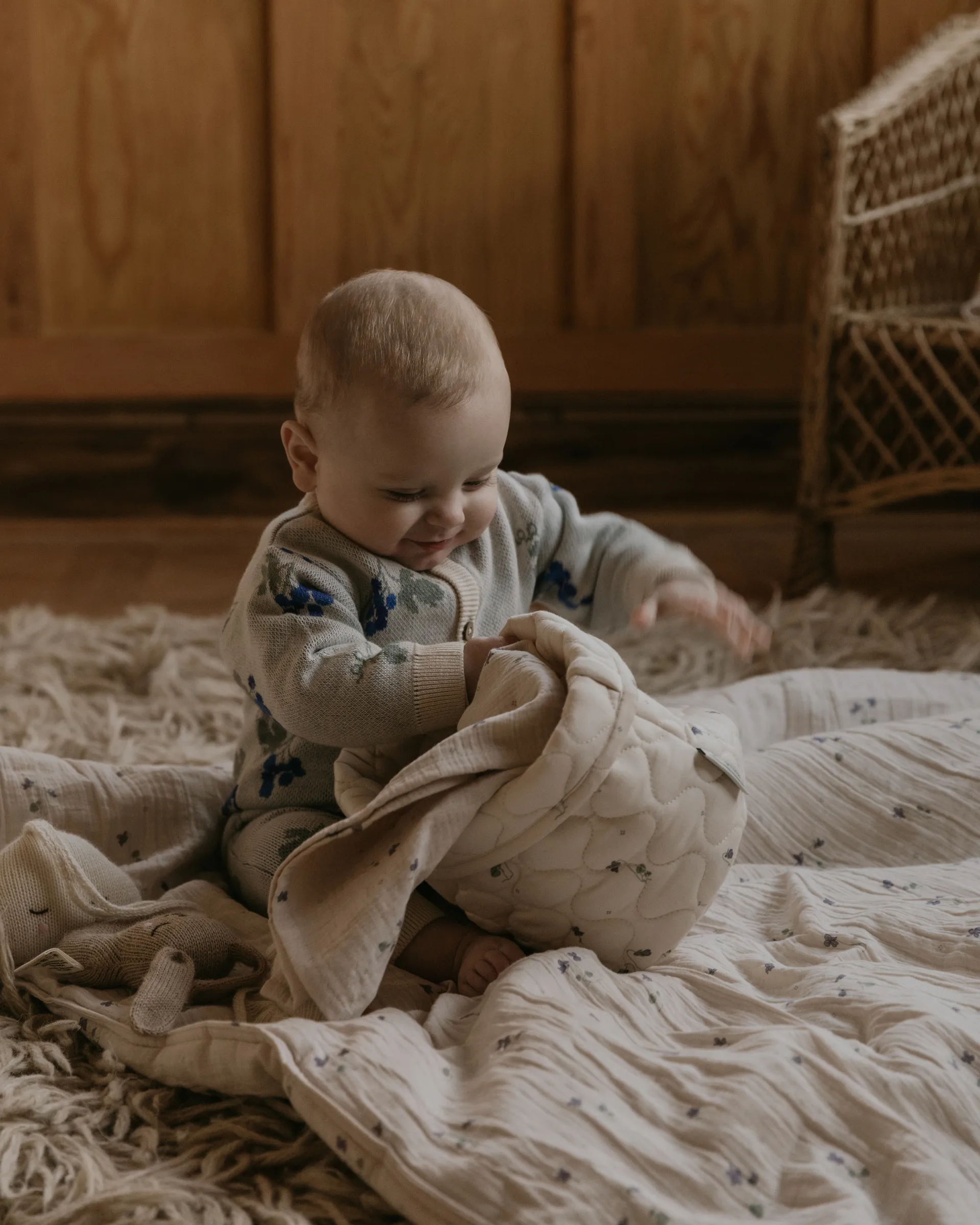 Viola Satin gesteppter Korb 2-teilig, 20xØ20 cm + 30xØ30 cm Garbo&Friends