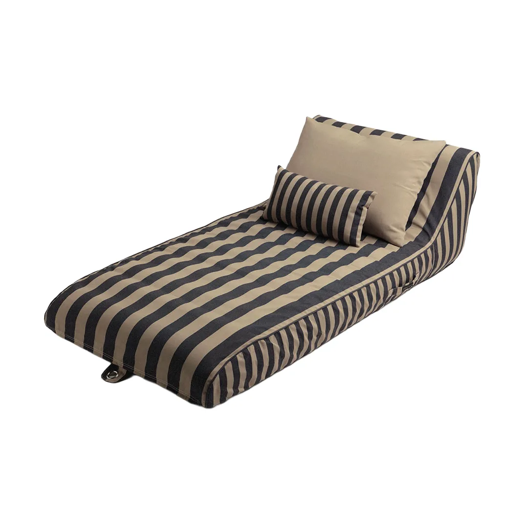 Garden Glory aufblasbare Sonnenliege, Schwarz-Beige, 85x168,5 cm Garden Glory