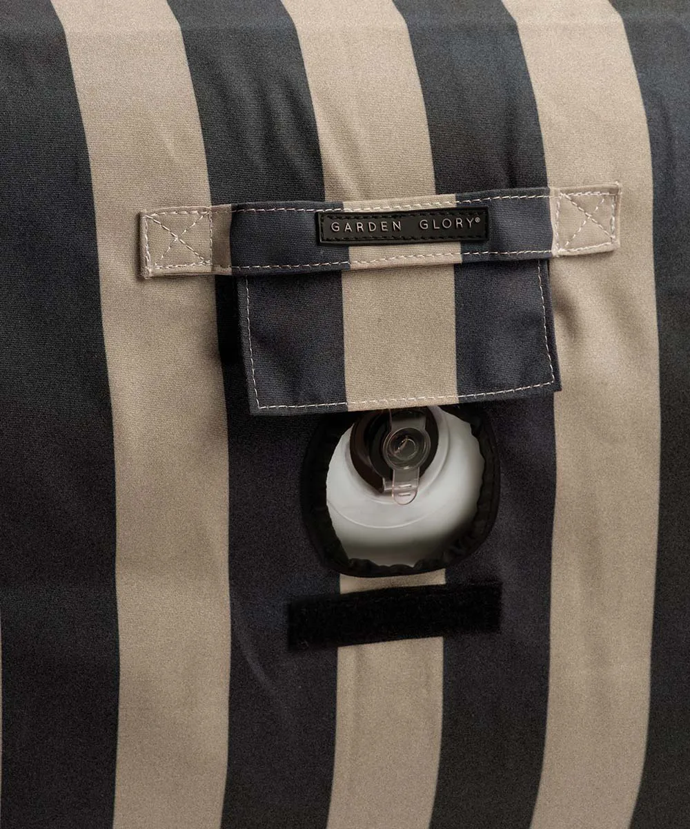 Garden Glory aufblasbare Sonnenliege, Schwarz-Beige, 85x168,5 cm Garden Glory