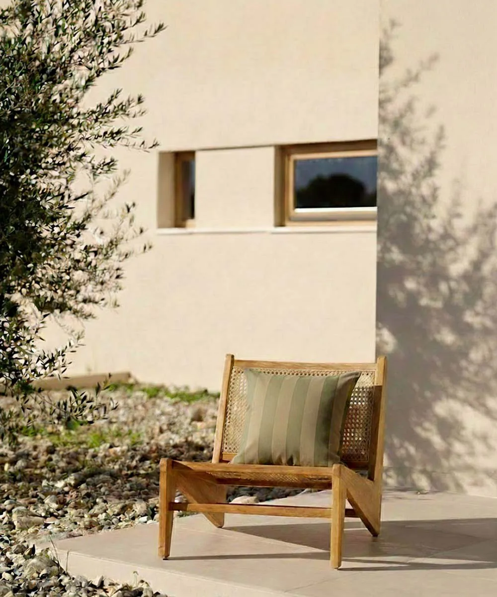 Garden Glory gestreiftes Kissen, Eukalyptusgrün-beige, 50x50 cm Garden Glory