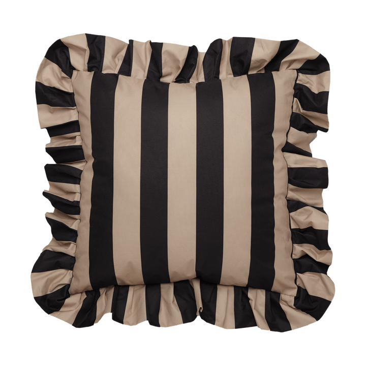 Garden Glory Outdoor Kissen mit Rüschen 45x45 cm - Black-beige - Garden Glory