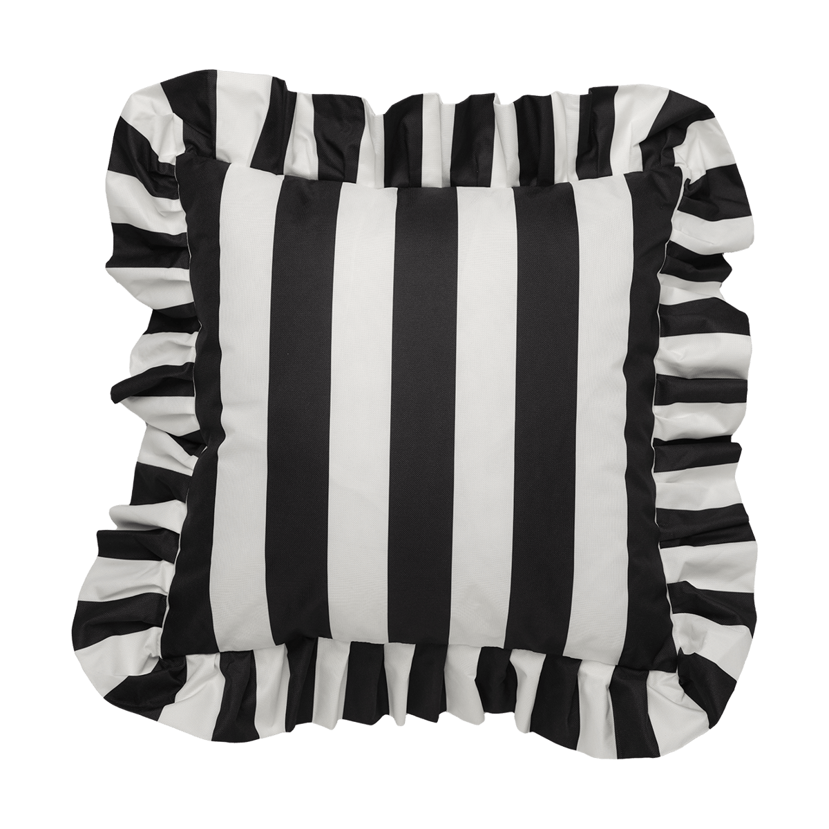 Garden Glory Garden Glory Outdoor Kissen mit Rüschen 45x45 cm Black-white
