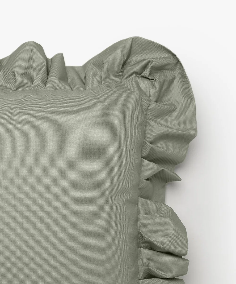 Garden Glory Outdoor Kissen mit Rüschen 45x45 cm, Grün Garden Glory