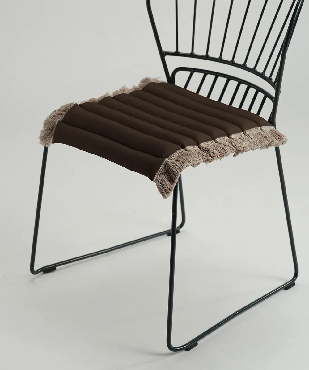 Garden Glory Sitzkissen mit Fransen, Beige, beiger Frans, 38x40 cm Garden Glory