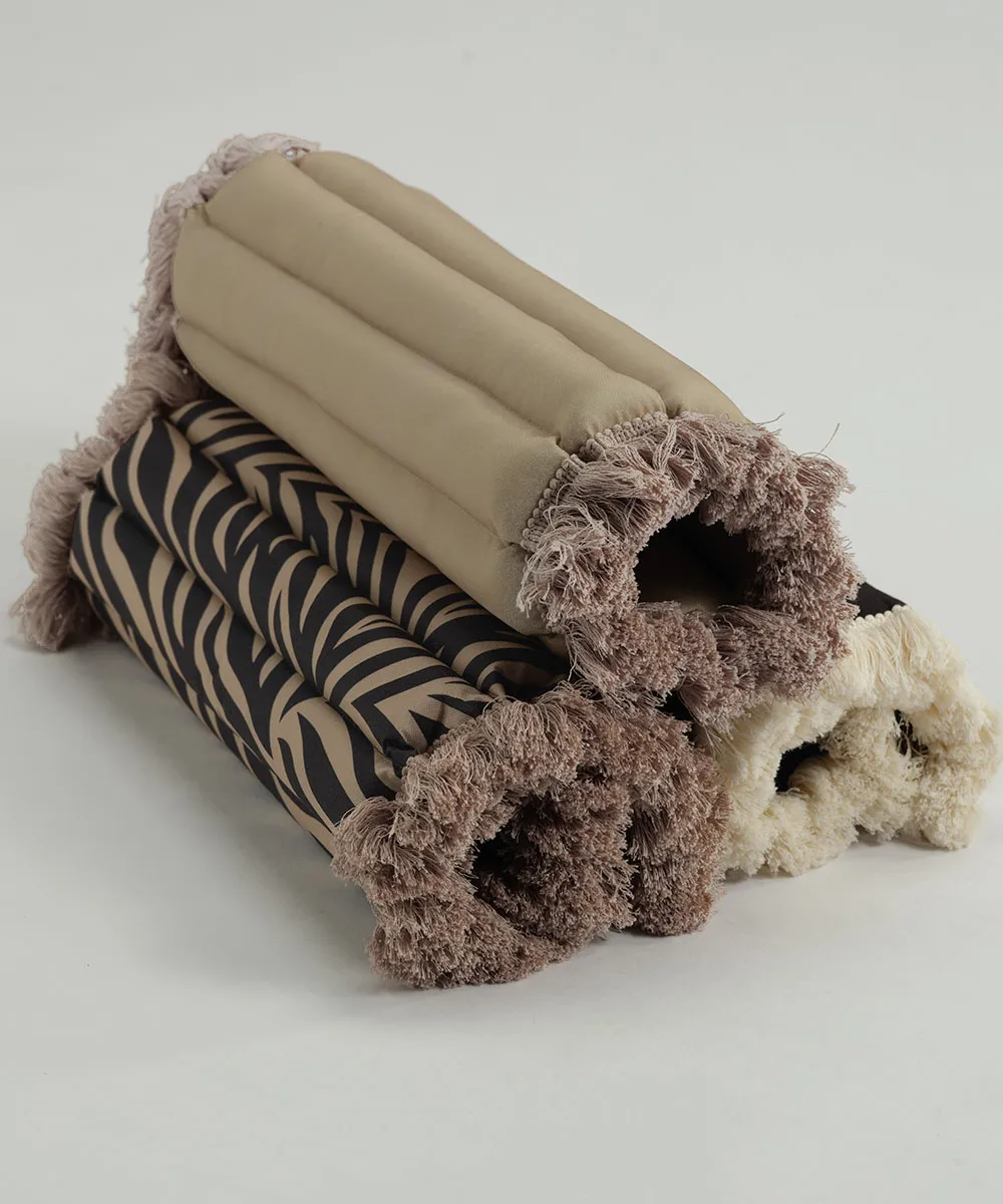 Garden Glory Sitzkissen mit Fransen, Beige, beiger Frans, 38x40 cm Garden Glory