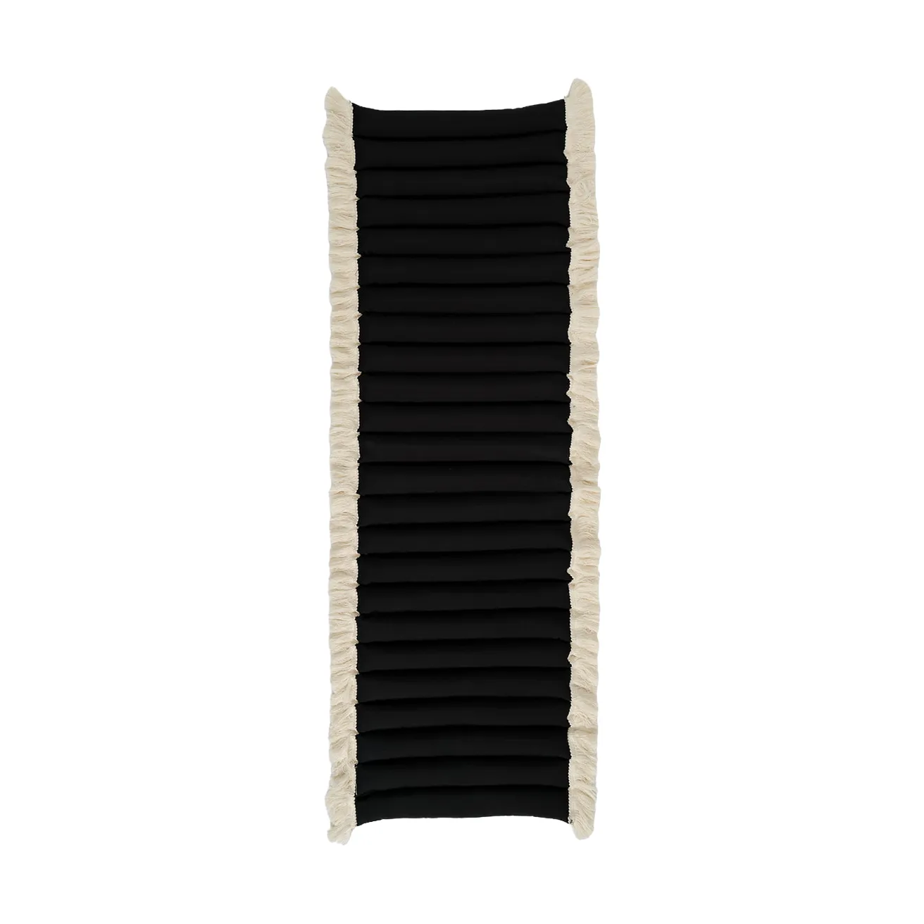 Garden Glory Sitzkissen mit Fransen, Schwarz, Offwhite-Fransen, 38x120 cm Garden Glory