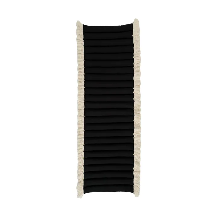 Garden Glory Sitzkissen mit Fransen - Schwarz, Offwhite-Fransen, 38x120 cm - Garden Glory