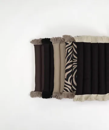 Garden Glory Sitzkissen mit Fransen - Schwarz, Offwhite-Fransen, 38x120 cm - Garden Glory