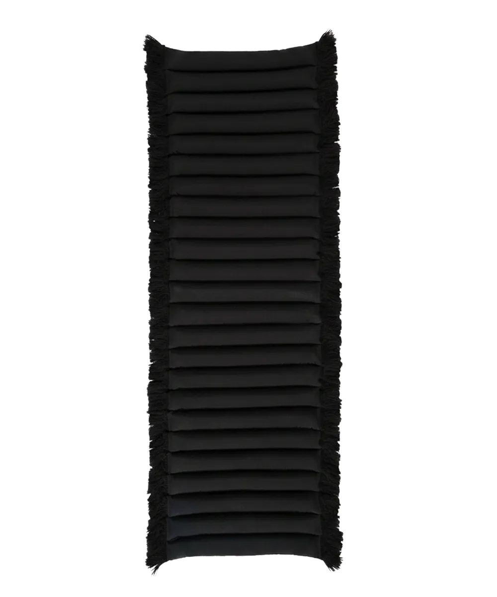 Garden Glory Sitzkissen mit Fransen, Schwarz, schwarze Fransen, 38x120 cm Garden Glory