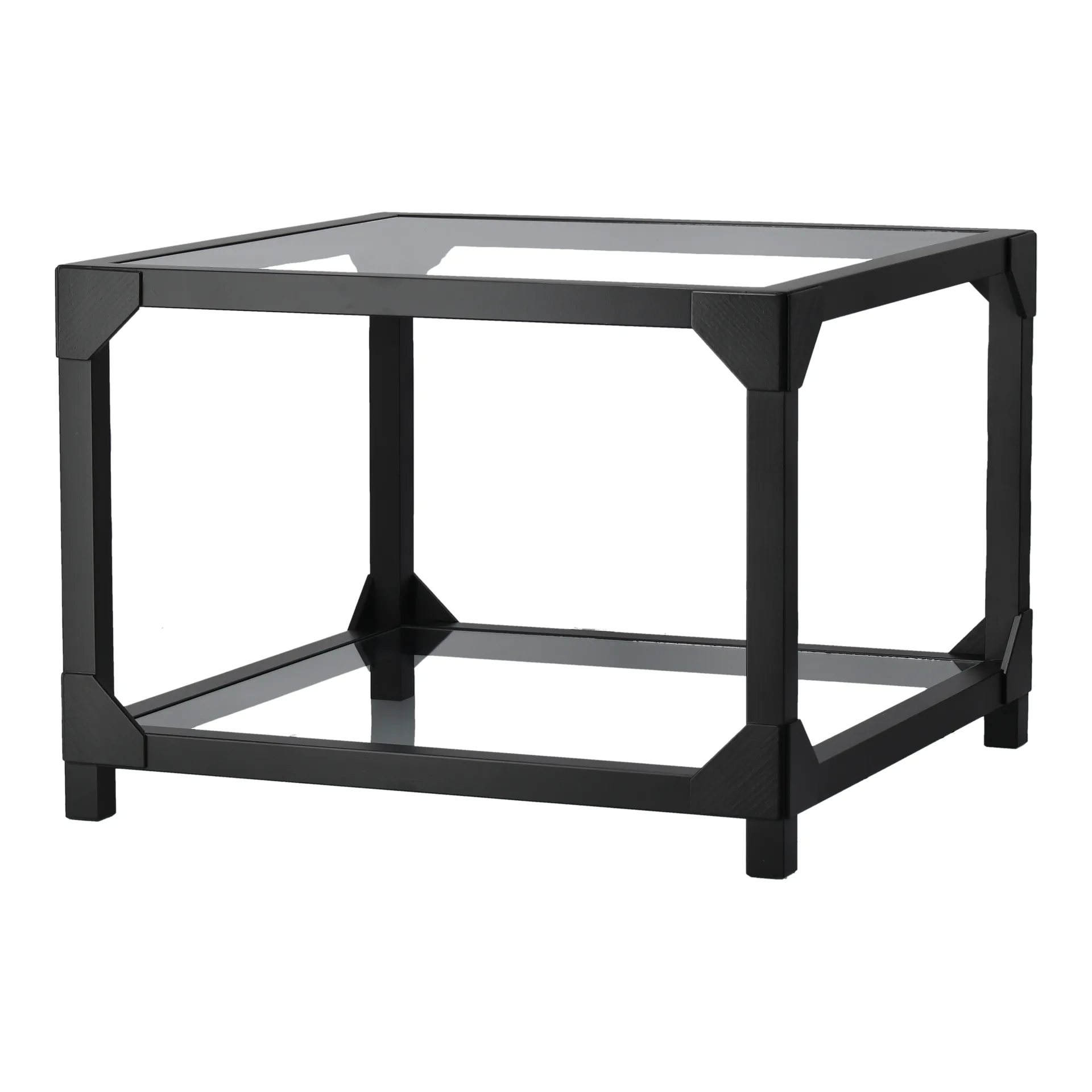 Bleck Couchtisch 55x55 cm Glas, Buche-Schwarz gebeizt Gärsnäs