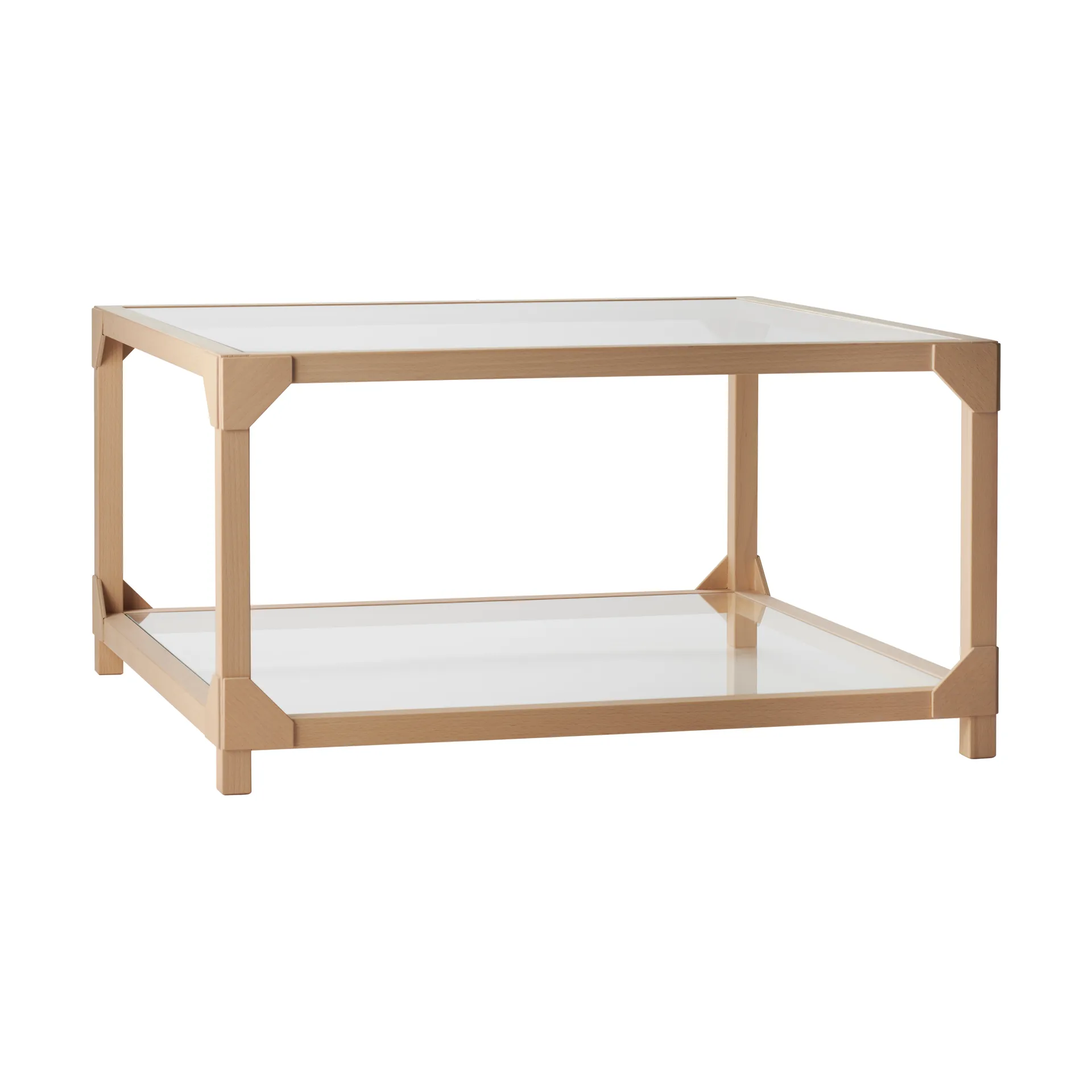 Bleck Couchtisch 75x75 Glas, Buche-Natur Gärsnäs
