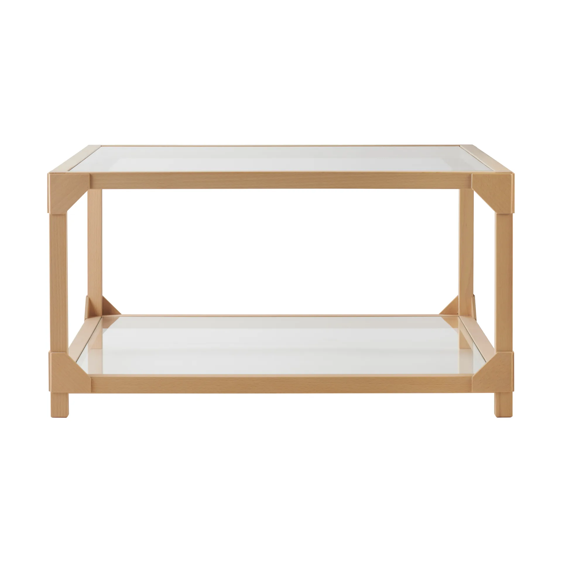 Bleck Couchtisch 75x75 Glas, Buche-Natur Gärsnäs